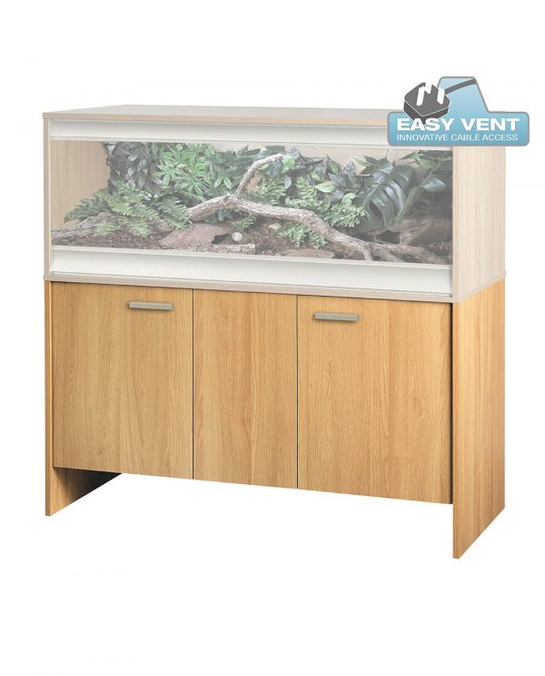 oak coloured terrestrial large-deep vivexotic vivarium cabinet set with a matching large deep vivarium greyed out