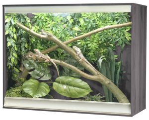 an image of a grey VivExotic Viva+ Large Deep Arboreal Wooden Vivarium