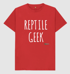 Reptile Geek T-shirt. From the Evolution Reptiles Merchandise Range