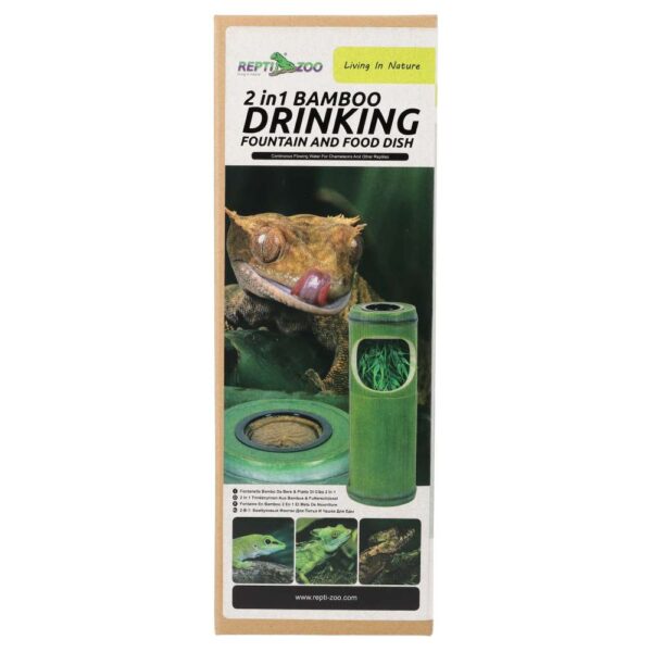 ReptiZoo 2in1 Bamboo Drinking Fountain And Food Dish